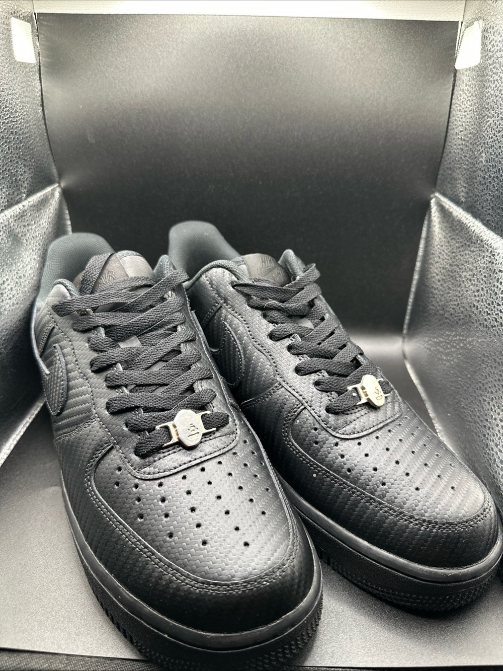 Nike Air Force 1 ‘07 Black Carbon Fiber HF2886-001 Men’s Size 9.5 Shoes EUC